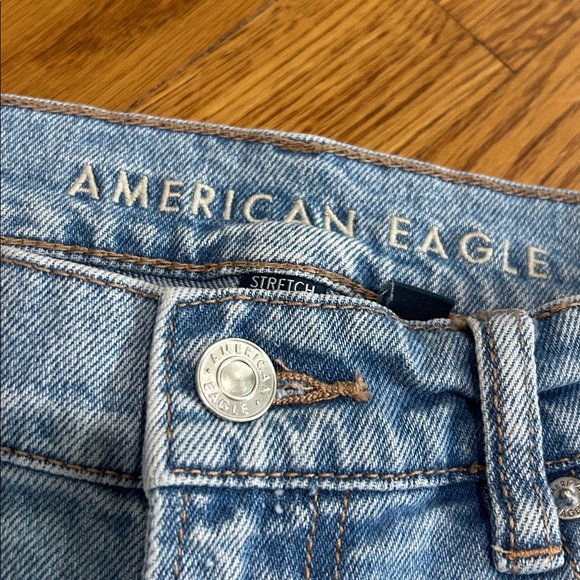 American Eagle Outfitters Light Blue Super High-Rise Straight Leg Jeans, size 0 - Picture 1 of 13